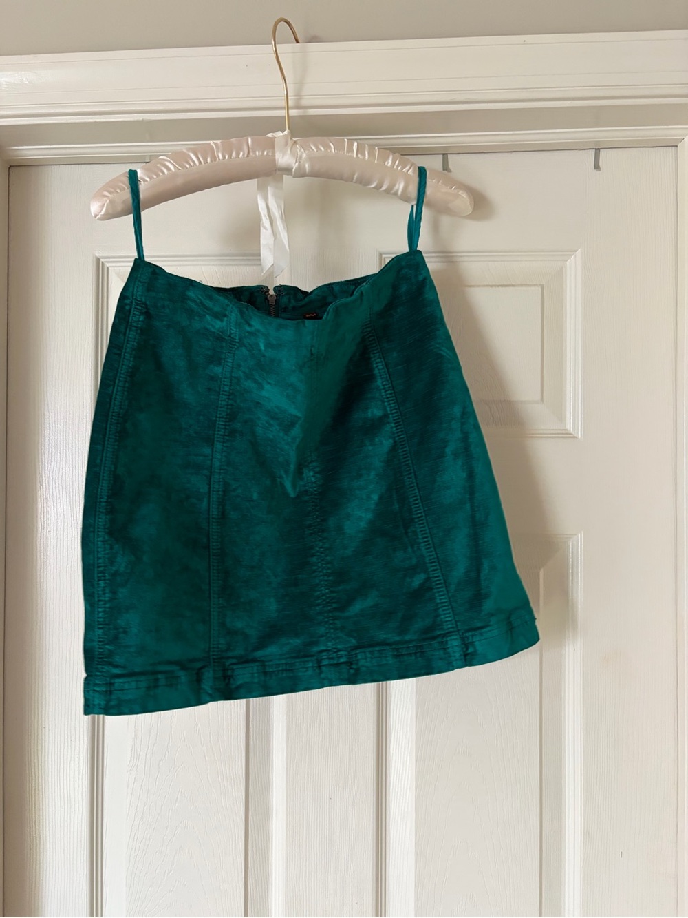 Free People Teal Mini Skirt with Thin Straps